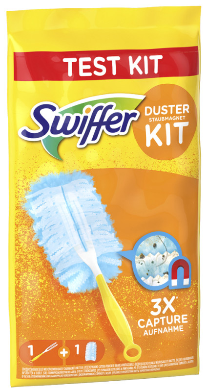 Swiffer Kit de démarrage plumeau-magnétique, 1 manche + 3