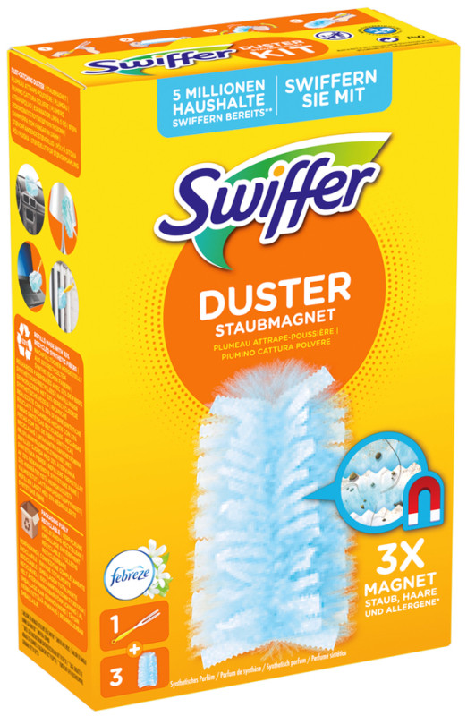 Plumeau Attrape-Poussière XXL Kit Duster SWIFFER : le plumeau + 2