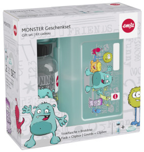 emsa KIDS Kit Gourde + Clipbox, motif: monstre