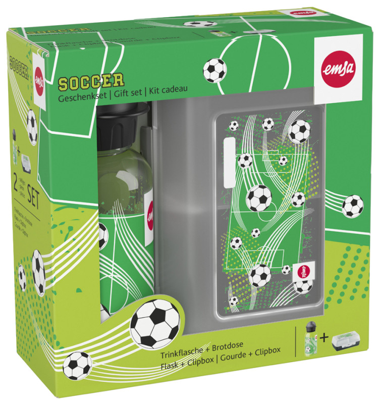 emsa KIDS Kit Gourde + Clipbox, motif: football