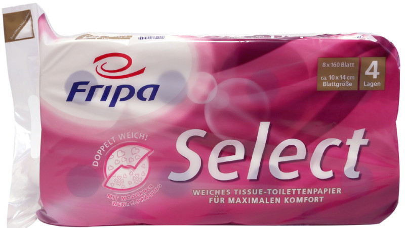 Fripa Papier hygiénique Select, 4 couches, extra blanc