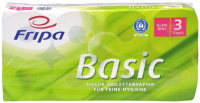 Fripa Papier hygiénique Basic, 3 couches, blanc