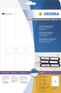 HERMA Etiquettes pr dos de classeur SPECIAL, 34x297 mm,blanc