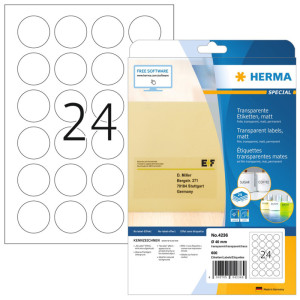 HERMA Etiquettes fermoirs SPECIAL, transparent