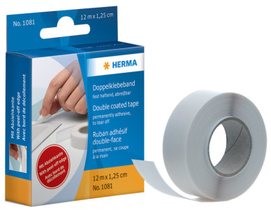 HERMA ruban-adhésif double face, blanc, 12,5 mm x 50 m