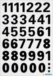 HERMA stickers chiffres 0-9, film noir, hauteur: 20 x 18 mm