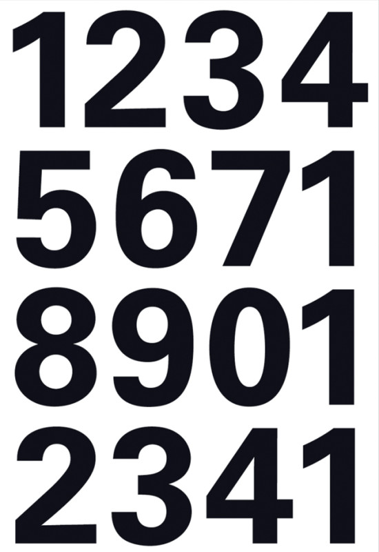 Etiquettes de chiffres noirs autocollants - 10 mm HERMA 4159