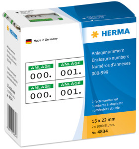 le nombre d'actifs HERMA, 15 x 22 mm, auto-adhésif, vert
