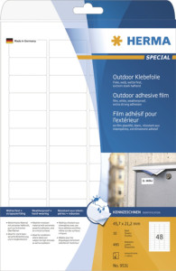 HERMA film adhésif pour l'extérieur SPECIAL, 63,5 x 33,9 mm