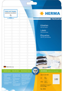 HERMA Etiquettes universelles PREMIUM, 70 x 36 mm, blanc