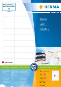 HERMA Etiquettes universelles PREMIUM, 52,5 x 21,2 mm, blanc