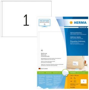 HERMA Etiquettes universelles PREMIUM, 148,5 x 205 mm,blanc