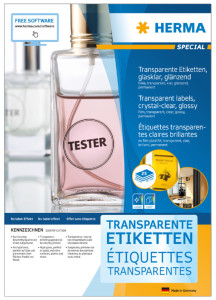 HERMA Étiquettes transparentes SPECIAL, 63,5 x 38,1mm,