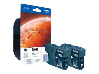 Brother : Cartouche encre LC-1100HYBK TWIN pack NOIR HY