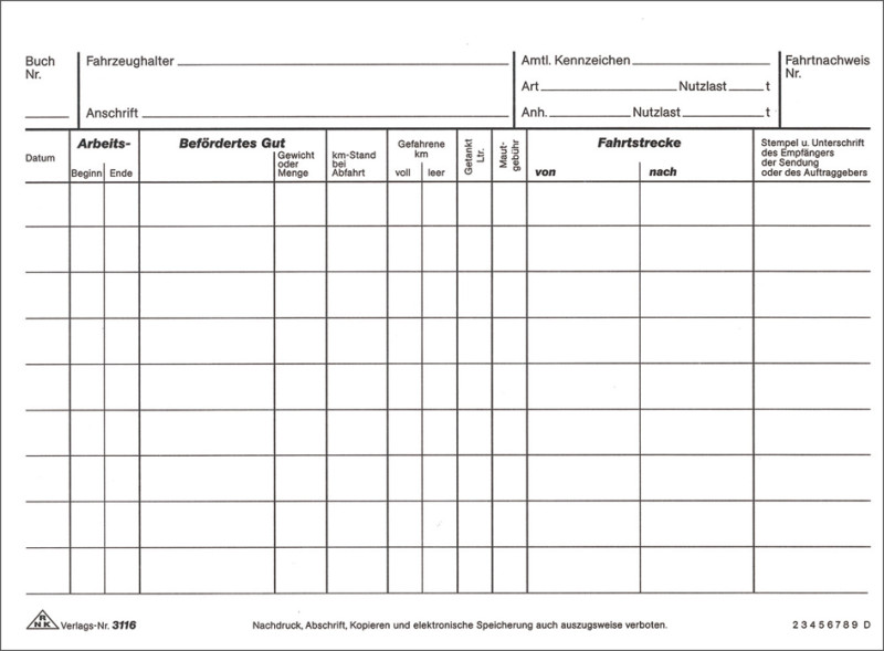 RNK Verlag camion de journal de bord, paysage A5, 2 x 25 feuilles, SD