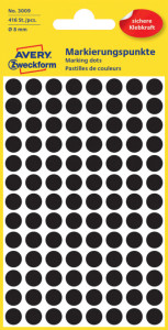 AVERY Zweckform pastilles de couleurs, diamètre 18mm, noir
