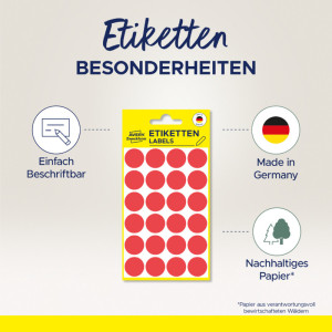 AVERY Zweckform pastilles de couleurs, diamètre 18 mm, jaune