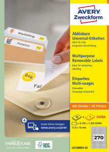 AVERY Zweckform bâton mécaniques étiquettes, 96 x 63,5 mm, blanches