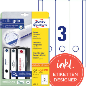 AVERY Zweckform étiquettes pour dos classeur, 59 x 297 mm,
