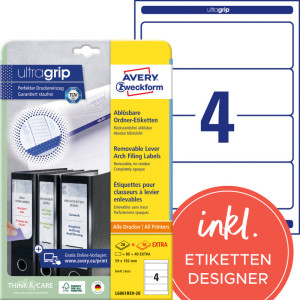 AVERY Zweckform étiquettes pour dos de classeur, 61x192 mm,