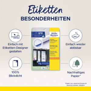 AVERY Zweckform étiquettes pour dos de classeur, 61x192 mm,