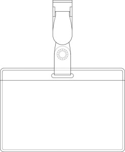 pavo porte-badge, avec clip, 60 x 90 mm, transparent, en