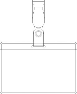 pavo porte-badge, avec clip, 60 x 90 mm, transparent, en