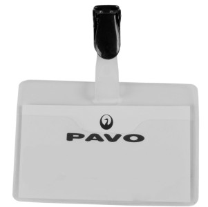 pavo porte-badge, avec clip, 60 x 90 mm, transparent,