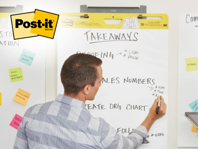 3M Post-it Meeting-Charts Wall Pad, 60,9 x 50,8 cm, blanc