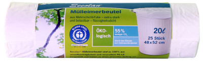 Secolan Sac poubelle, blanc nature, 35 litres