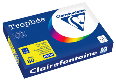 Clairalfa Papier universel Trophée, A3, 80 g/m2, jaune fluo