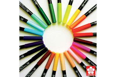 SAKURA stylo pinçeau Koi Coloring Brush, vert Paul Véronèse