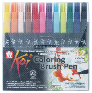 SAKURA stylo pinçeau Koi Coloring Brush, étui de 12