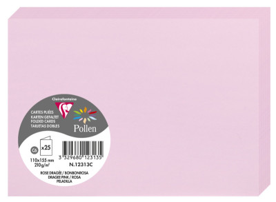 Pollen by Clairefontaine Carte double C6, rose fuchsia