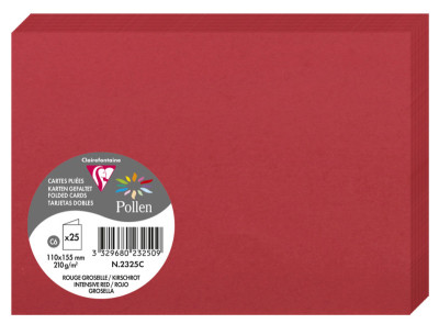 Pollen by Clairefontaine Carte double C6, rose fuchsia