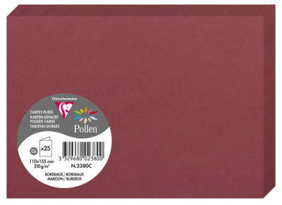 Pollen by Clairefontaine Carte double C6, rose fuchsia