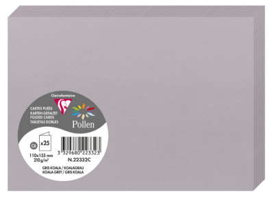 Pollen by Clairefontaine Carte double C6, gris koala