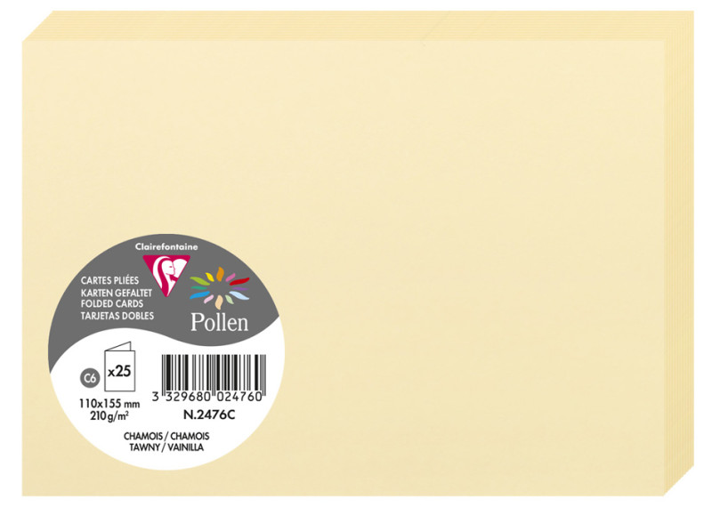 Pollen by Clairefontaine Carte double C6, gris koala