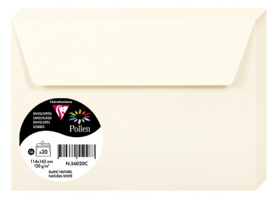 Pollen by Clairefontaine Enveloppes C6, blanc