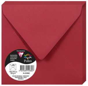 Pollen by Clairefontaine Enveloppes 140 mm, rouge groseille