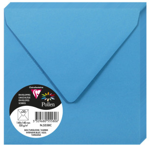 Pollen by Clairefontaine Enveloppes 140 mm, bleu turquoise