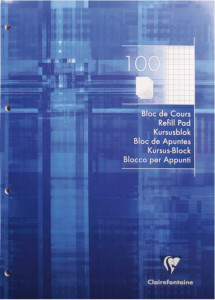 Clairefontaine Bloc de cours, A4, quadrillé 5x5, 200 pages