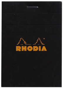 RHODIA Bloc agrafé No. 11, format A7, quadrillé 5x5, noir