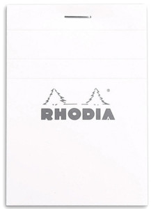 RHODIA Bloc agrafé No. 11, format A7, quadrillé 5x5, blanc