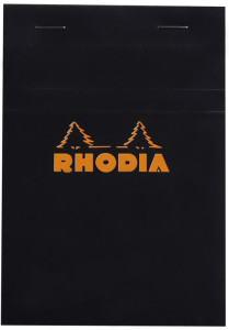 RHODIA Bloc agrafé No. 13, format A6, quadrillé 5x5, noir