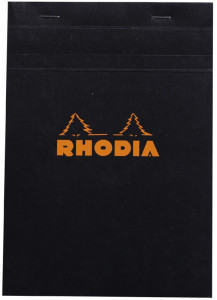 RHODIA Bloc agrafé No. 16, format A5, quadrillé 5x5, noir