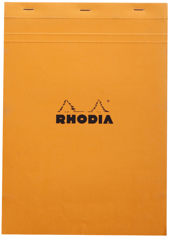 RHODIA Bloc agrafé No. 18, format A4, quadrillé 5x5, noir