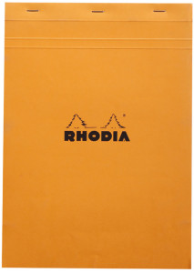 RHODIA Bloc agrafé No. 18, format A4, quadrillé 5x5, orange