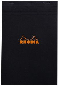 RHODIA Bloc agrafé No. 19, format A4+, quadrillé 5x5, noir