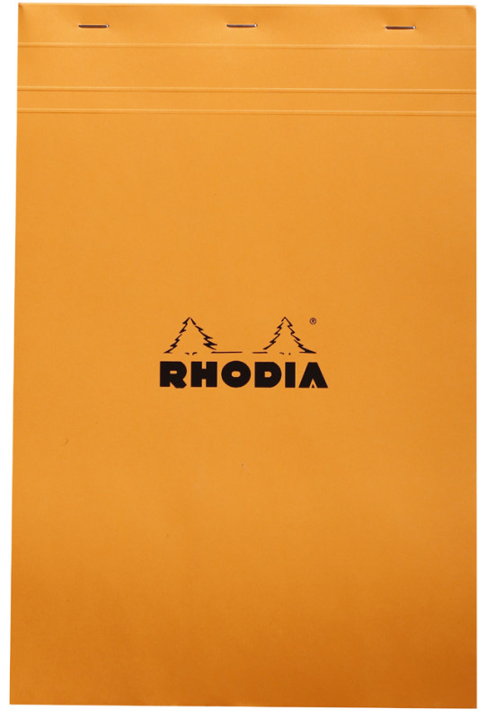 RHODIA Bloc agrafé No. 19, format A4+, quadrillé 5x5, noir